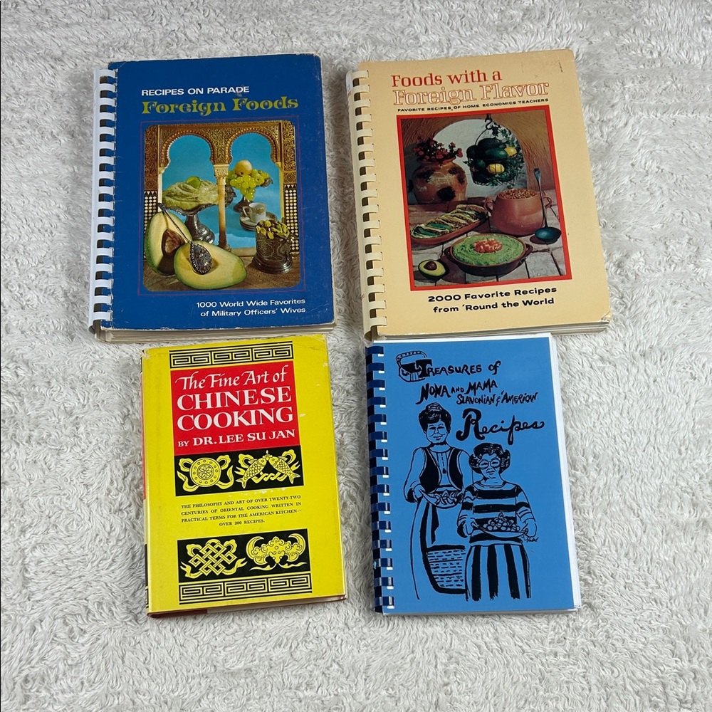 Vintage 60s 70s Cookbook bundle - Foreign Foods, Fine Art of Chinese Cooking